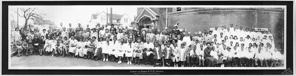 Washington family photograph in front of church, Portland, Oregon. Warren is seated, far right.