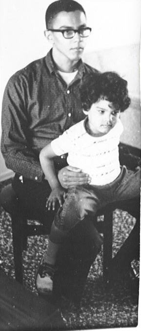 Warren in his late 20s with his oldest child, Teri.