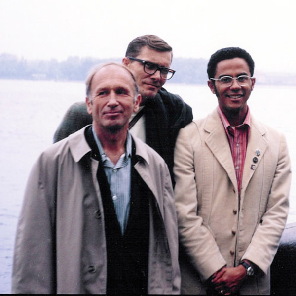 Warren (right), Ed Lorentz (left), and John Brown (center) on a visit to USSR in 1971.