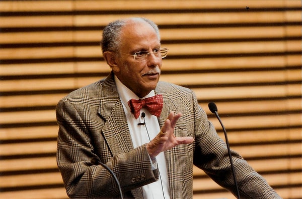 Warren giving a Martin Luther King celebration lecture at the University of Michigan, Spring 2008.