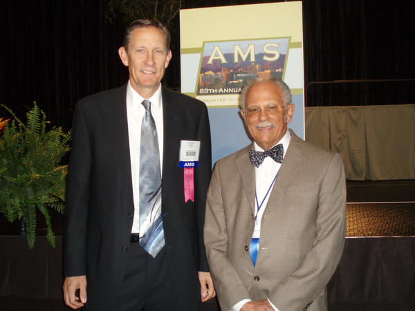 Jerry Meehl (NCAR) and Warren at the 2009 annual meeting of the American Meteorological Society where they jointly received one its highest awards, the Jule Charney award.