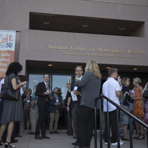Attendees enjoy the Boulder Philharmonic's performance of the Fanfare for NCAR.