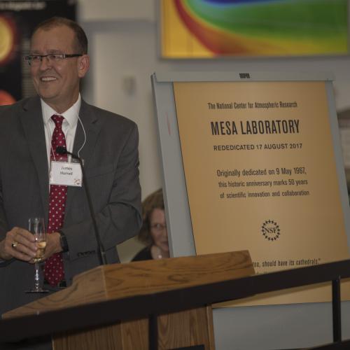 NCAR Director Jim Hurrell served as the Master of Ceremonies for the celebration. 