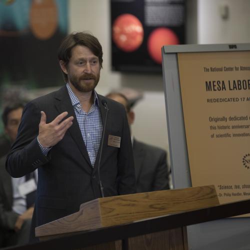 Andrew Shoemaker, from the Boulder Mayor’s office, spoke about the relationship between the Mesa Laboratory and the City of Boulder.