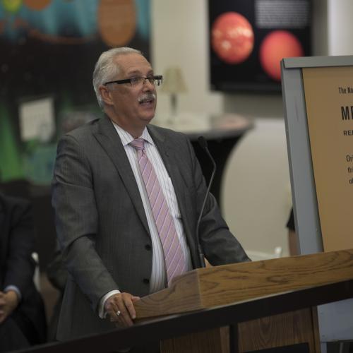 UCAR President Antonio Busalacchi closed out the ceremony with remarks about the legacy of collaboration and cooperation at NCAR/UCAR.