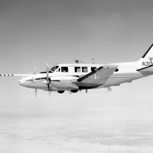 Aircraft outfitted with instruments in flight