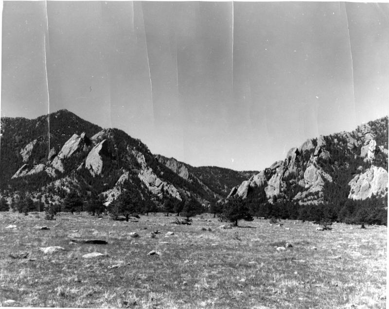 Mesa Laboratory site before construction showing the mesa and foothills.