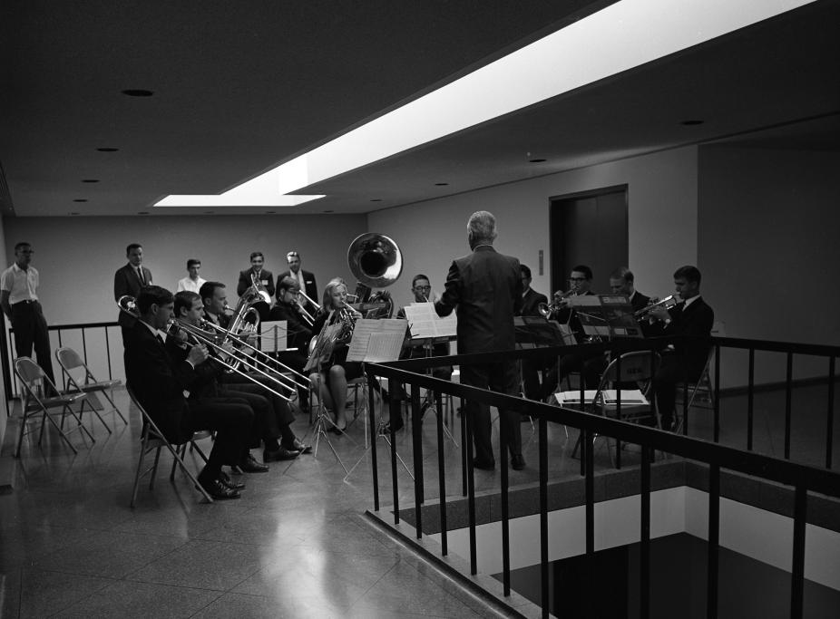 The University of Colorado Brass Choir performs Fanfare for NCAR by Cecil Effinger. 