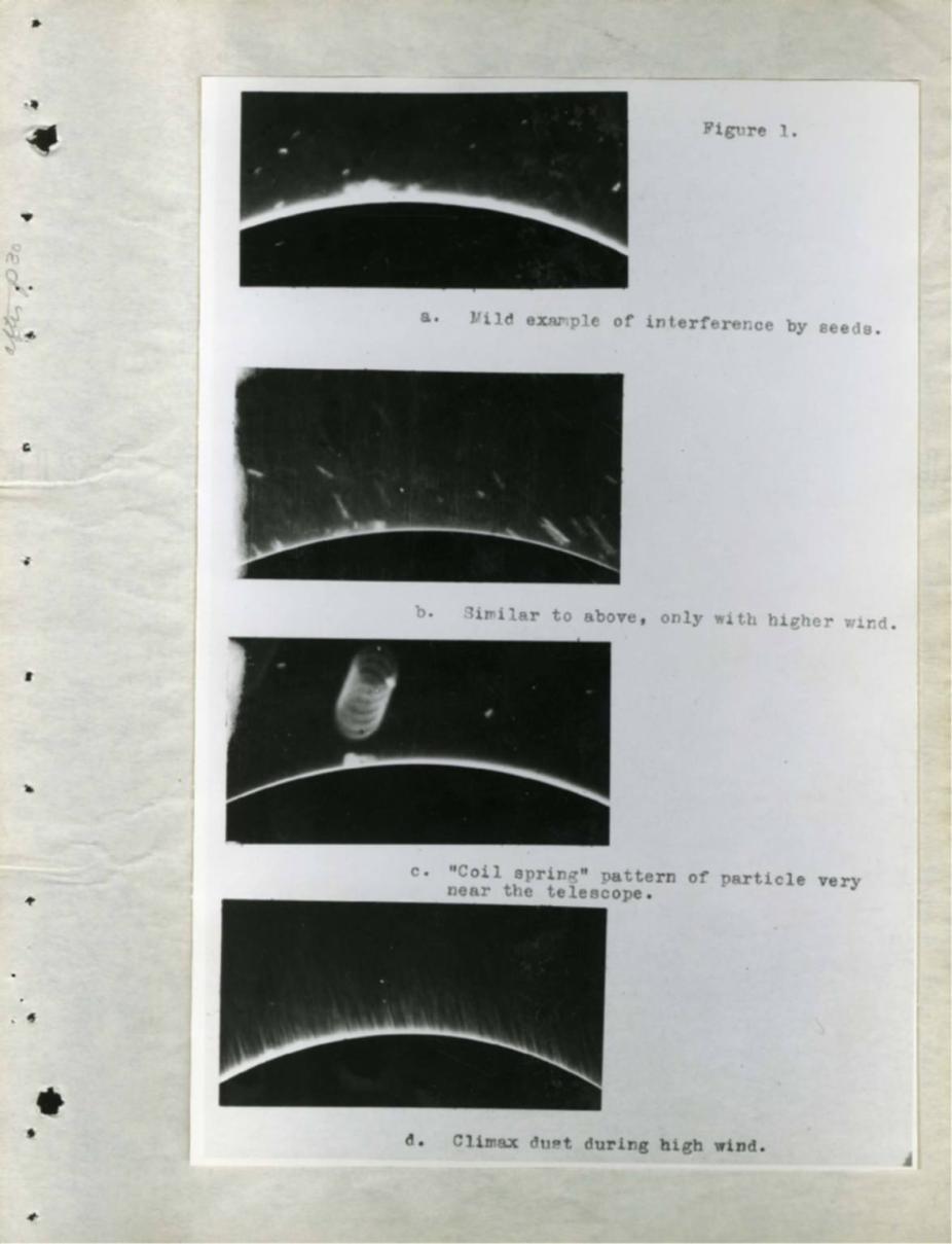 Four images of the solar corona demonstrating interferences that occurred while capturing images.