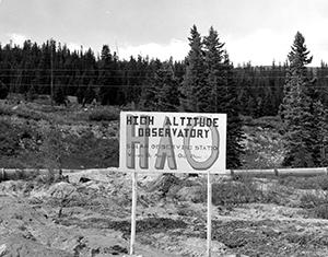 Sign at Climax, Colorado reading: 'High Altitude Observatory: Solar Observing Station. Visitors by appointment only.'